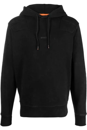 HUGO BOSS Men Sweatshirts - Stonewashed logo-print hoodie