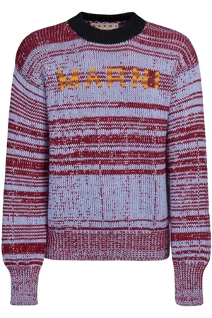Marni Men Jumpers - Intarsia-knit-logo virgin-wool jumper