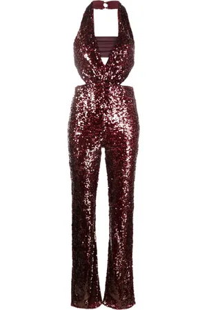 Patrizia Pepe Halterneck sequin-embellished jumpsuit