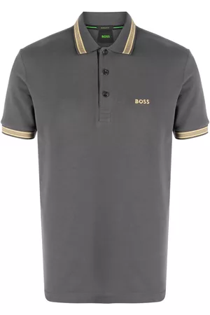 HUGO BOSS Men Polo Shirts - Striped-trim polo shirt