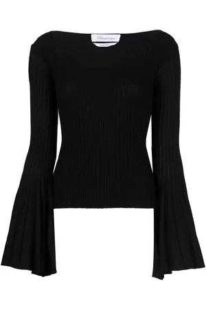 BLUMARINE Fluted-sleeve knitted top