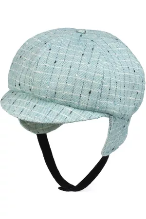 Gucci Boys Hats - Logo-plaque checked wool hat