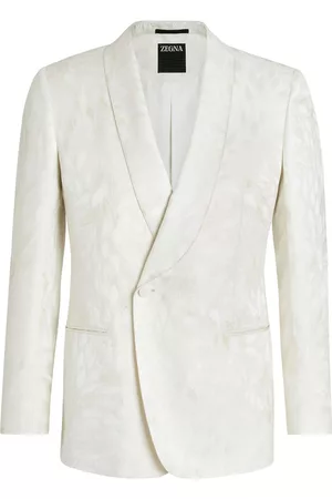 Z Zegna Men Blazers - Jacquard-pattern shawl-lapel blazer