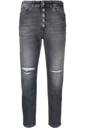 Dondup High-waisted cropped ripped jeans