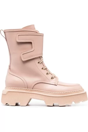 santoni Women Boots - Round-toe leather boots