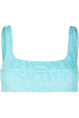 VERSACE X Dua Lipa Allover towel bikini top