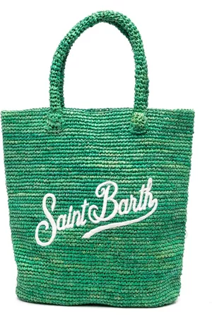 Colette Raffia Handbag with Saint Barth Embroidery