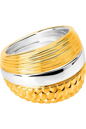 TANE México 1942 Sterling and 23kt yellow gold vermeil Fish Textured ring