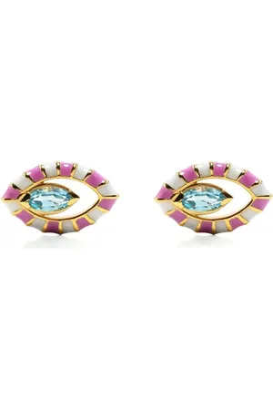 Nevernot 14kt gold Life in Colour stud earrings