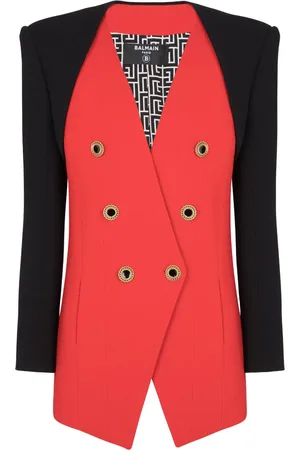 Balmain Double-breasted crepe blazer
