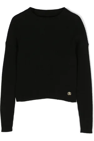 Roberto Cavalli Logo-plaque ribbed sweatshirt