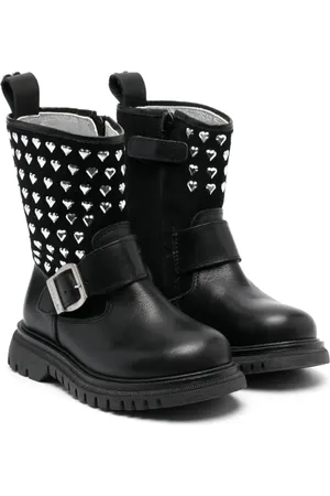 MONNALISA Heart stud-embellished ankle boots