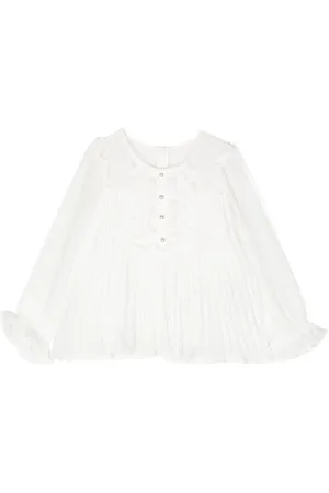 Self-Portrait Ruffle-detail pleated blouse