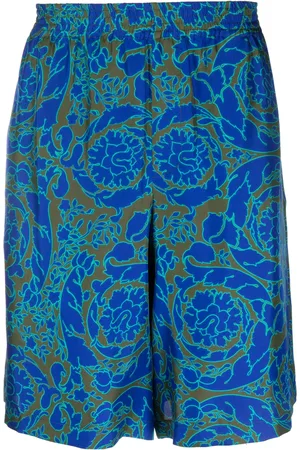 VERSACE Abstract-print silk shorts