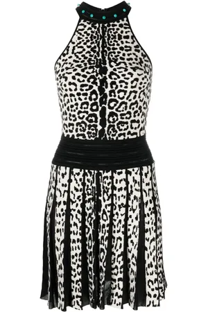 Roberto Cavalli Leopard print pleated minidress