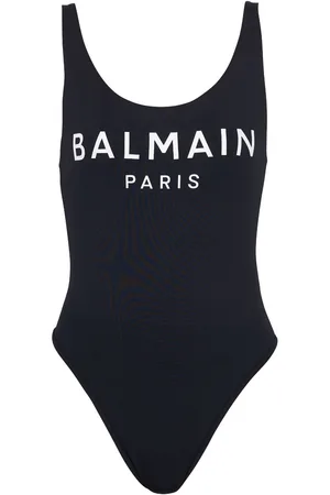 Balmain Logo-print scoop-back swimsuit