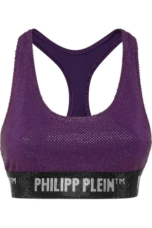 Philipp Plein Rhinestone-embellished racerback bra