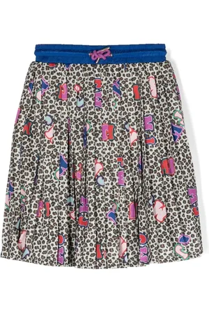Marc Jacobs Logo leopard print pleated skirt