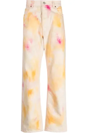 haikure Paint-splatter print mid-rise wide-leg jeans