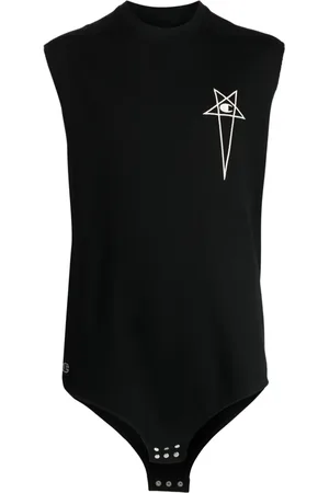 Rick Owens Logo-embroidered cotton tank top