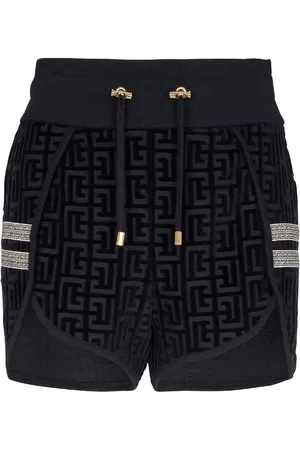 Balmain Monogram-pattern mini shorts