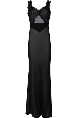 RTA Ruffled sheer silk maxi dress