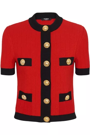 Balmain Short-sleeve cropped cardigan