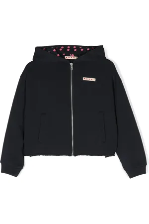 Marni Polka-dot hooded zip-up jacket