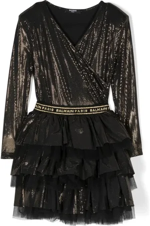 Balmain Logo-waistband wrap dress