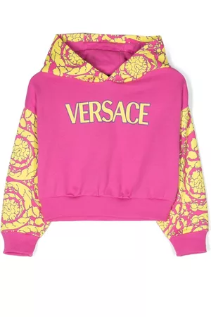 VERSACE Logo-print cotton hoodie