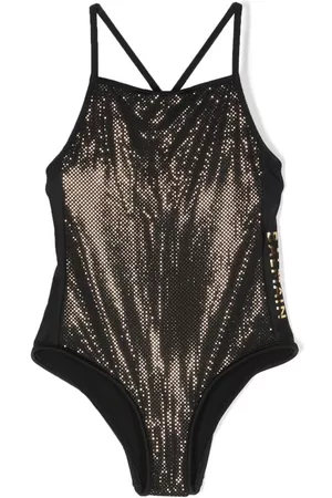 Balmain Logo-print thin-straps swimswuit