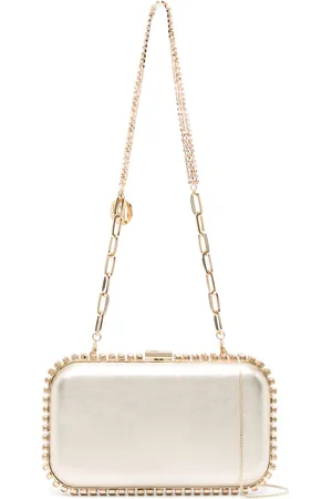 ROSANTICA Clio crystal-embellished leather clutch bag