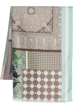 PIERRE-LOUIS MASCIA Aloe patchwork-pattern silk scarf
