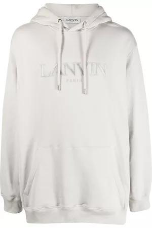 Lanvin Logo-embroidered fleece hoodie