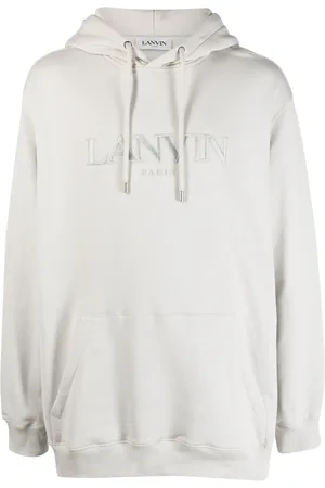 Lanvin Logo-embroidered fleece hoodie