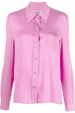Moschino Pointed-collar poet-sleeve shirt