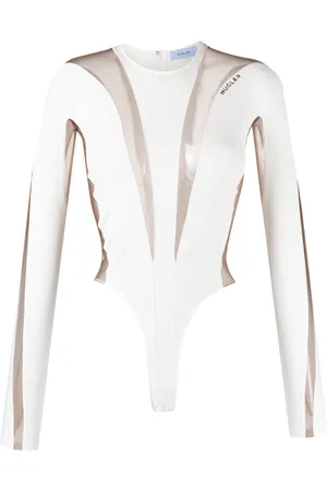 MUGLER Illusion sheer-details bodysuit