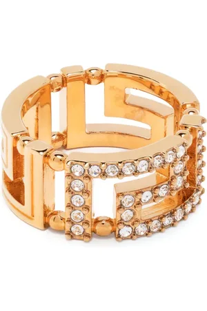 VERSACE Greca crystal-embellished ring