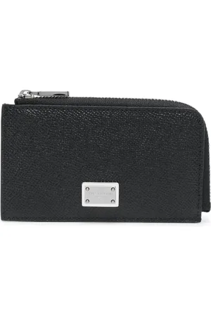 Dolce & Gabbana Logo-plaque zipped leather wallet