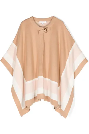Chloé Stripe-detail asymmetric poncho