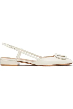 VALENTINO GARAVANI VLogo leather slingback ballerina shoes