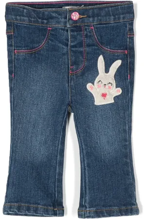 Billieblush Appliqué-detail straight-leg jeans