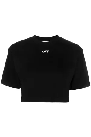 OFF-WHITE Logo-print cropped cotton T-shirt