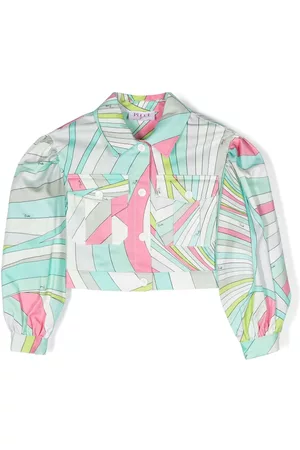 PUCCI Junior Abstract-print cropped jacket