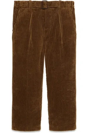 Gucci Logo-patch corduroy velvet trousers