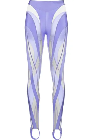MUGLER Spiral panelled leggings