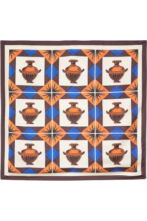 Drôle de Monsieur Zalij-pattern silk scarf