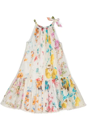 ZIMMERMANN Embroidered-design floral-print dress