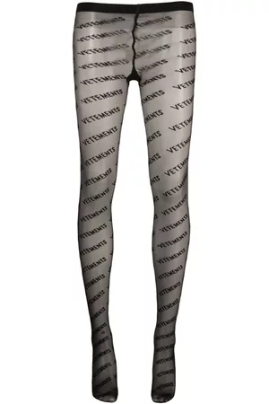 Vetements Semi-sheer monogram-pattern stockings