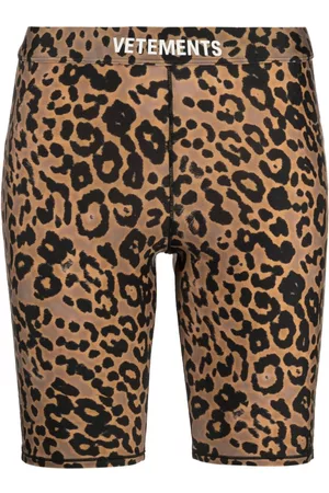 Vetements Leopard-print biker shorts